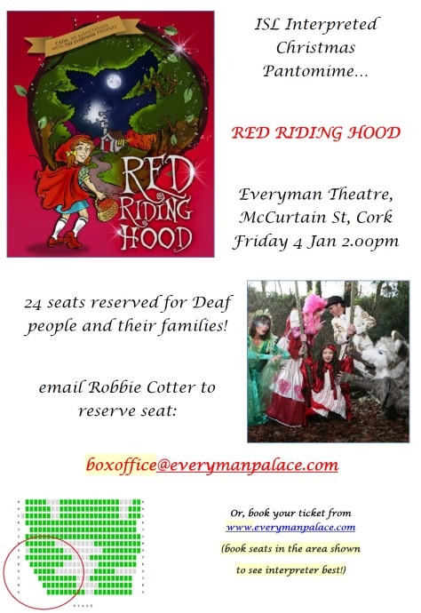 Red Riding Hood - ISL interpreter at Cork Panto!